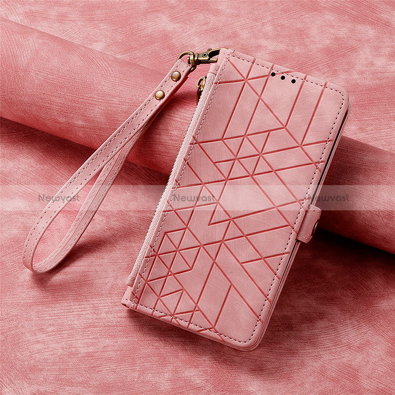 Leather Case Stands Flip Cover Holder S18D for Nokia G400 5G Pink