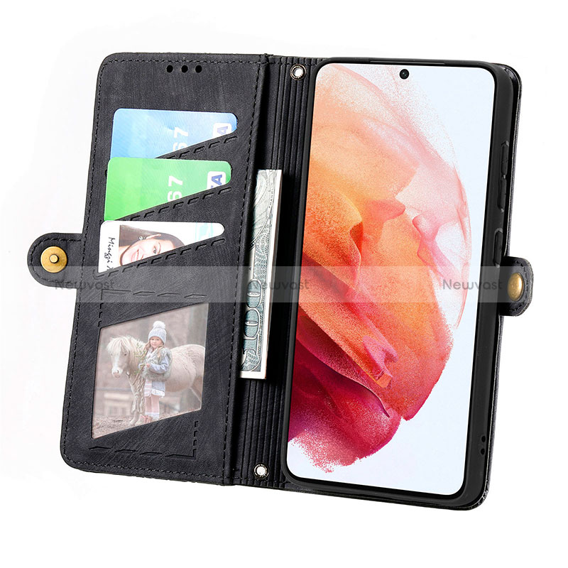 Leather Case Stands Flip Cover Holder S18D for Samsung Galaxy S21 FE 5G