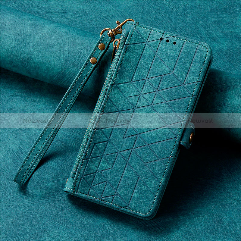 Leather Case Stands Flip Cover Holder S18D for Samsung Galaxy S22 Ultra 5G Green