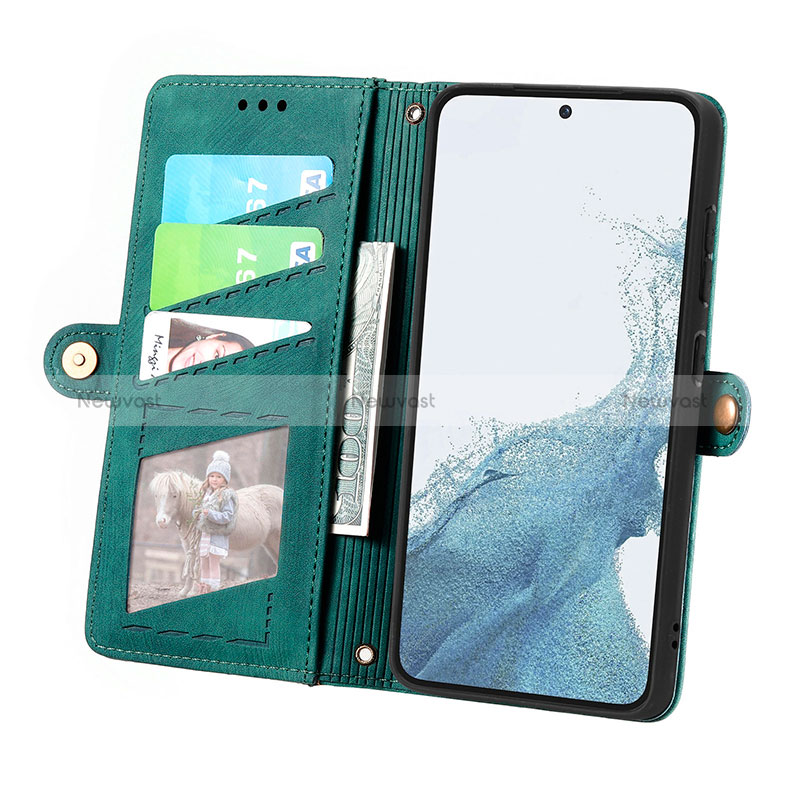 Leather Case Stands Flip Cover Holder S18D for Samsung Galaxy S23 Plus 5G