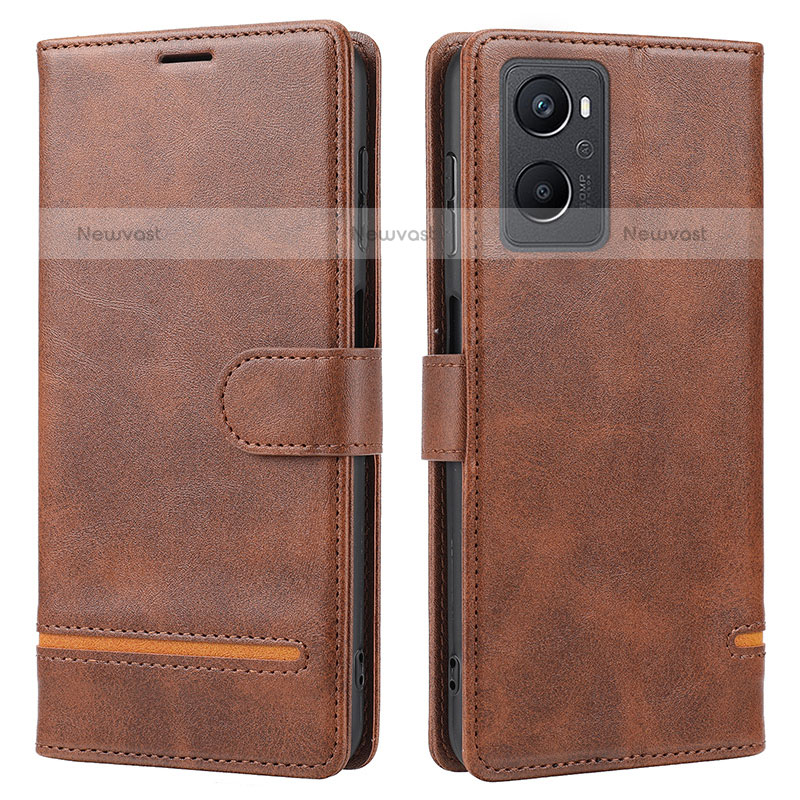 Leather Case Stands Flip Cover Holder SY1 for OnePlus Nord N20 5G Brown