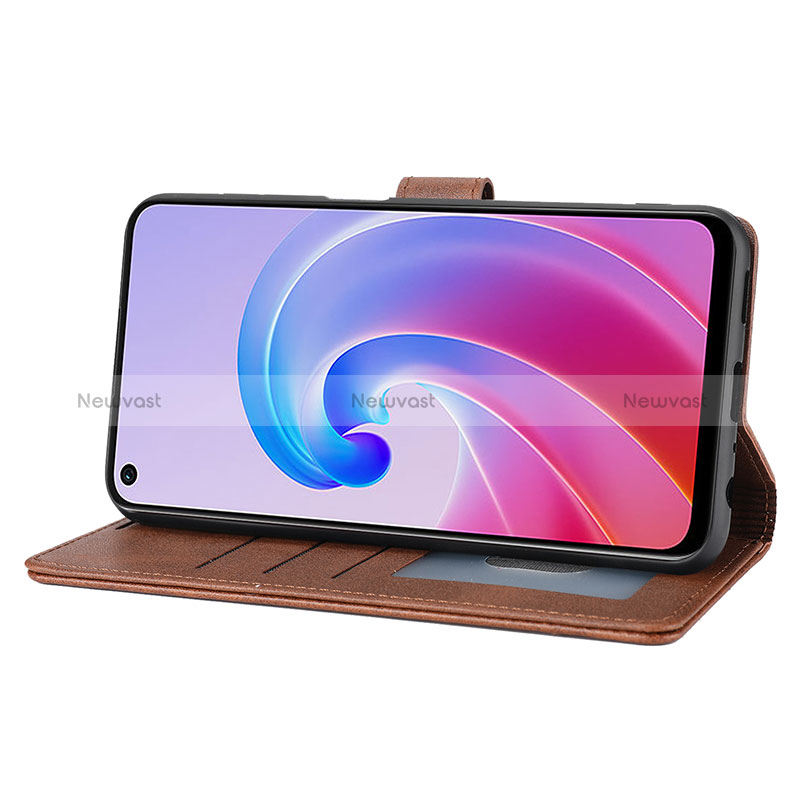 Leather Case Stands Flip Cover Holder SY1 for Oppo Reno7 Lite 5G