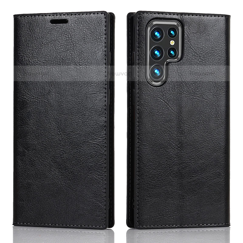 Leather Case Stands Flip Cover Holder T01D for Samsung Galaxy S21 Ultra 5G