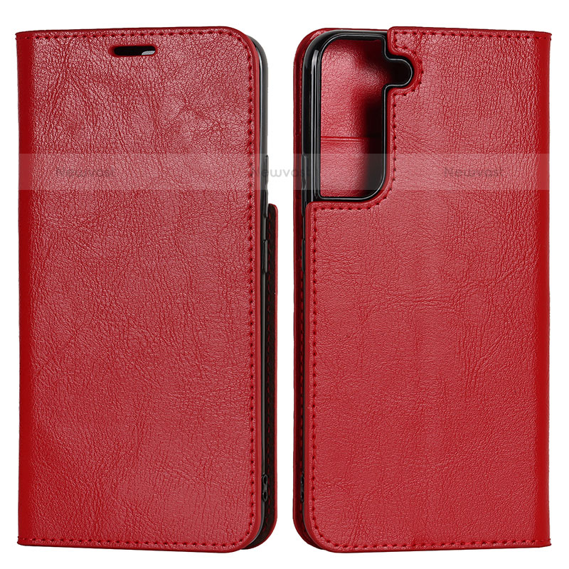Leather Case Stands Flip Cover Holder T01D for Samsung Galaxy S22 5G