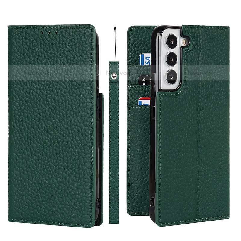 Leather Case Stands Flip Cover Holder T02D for Samsung Galaxy S23 5G