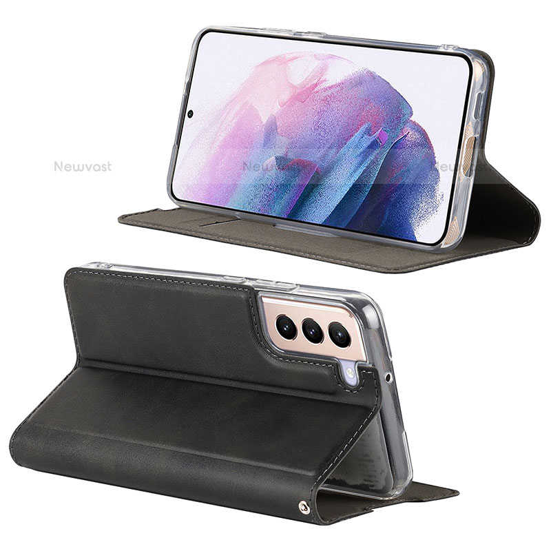 Leather Case Stands Flip Cover Holder T03D for Samsung Galaxy S21 Plus 5G