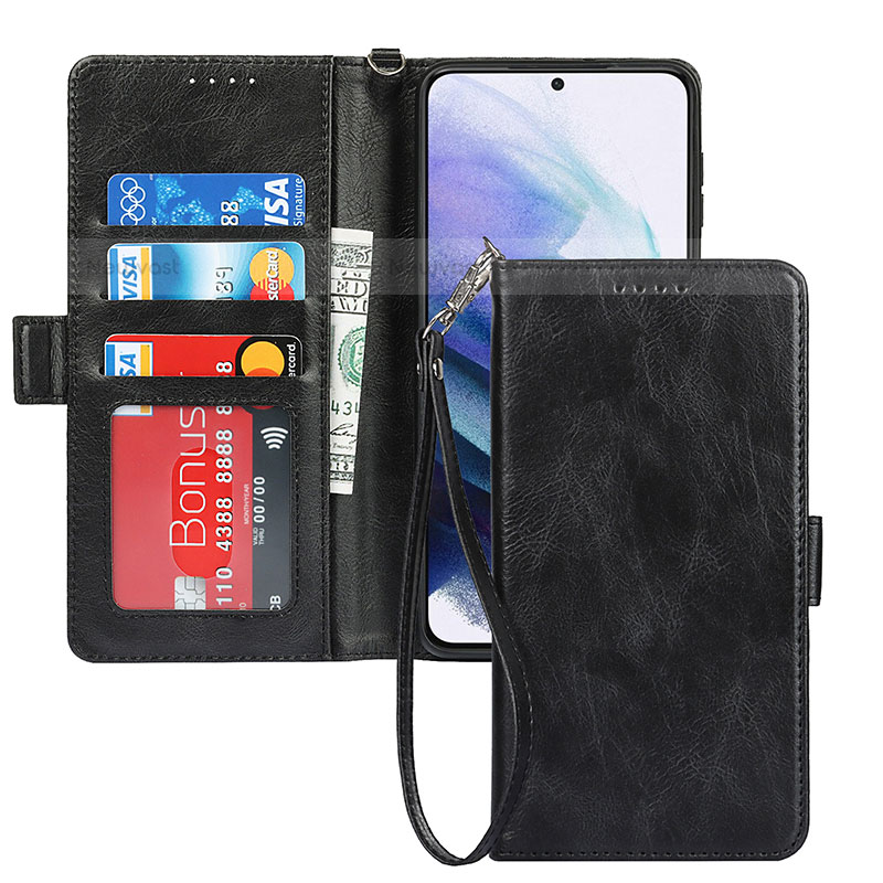 Leather Case Stands Flip Cover Holder T04D for Samsung Galaxy S21 5G