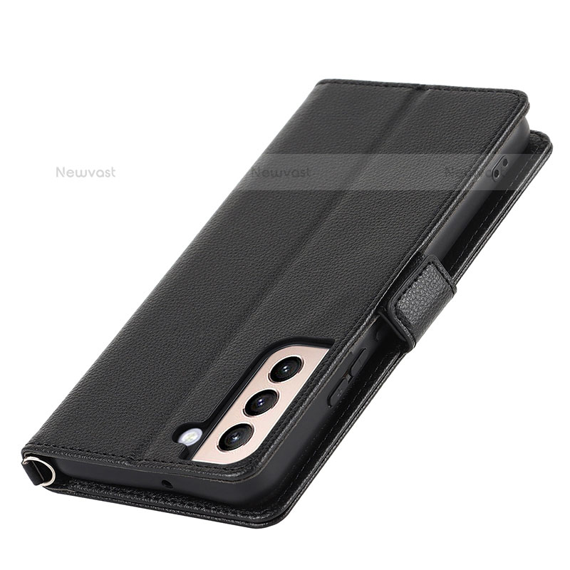 Leather Case Stands Flip Cover Holder T05D for Samsung Galaxy S21 5G