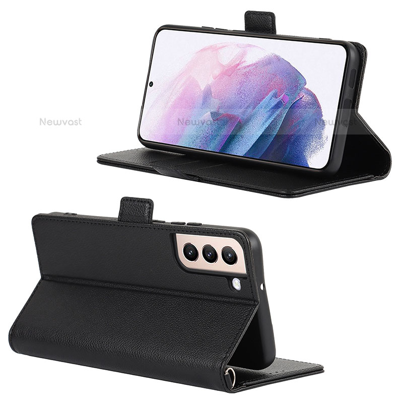 Leather Case Stands Flip Cover Holder T05D for Samsung Galaxy S21 Plus 5G