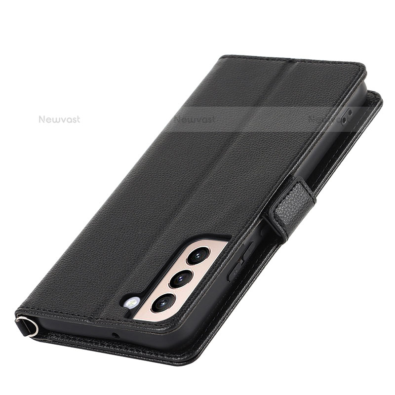 Leather Case Stands Flip Cover Holder T05D for Samsung Galaxy S22 5G