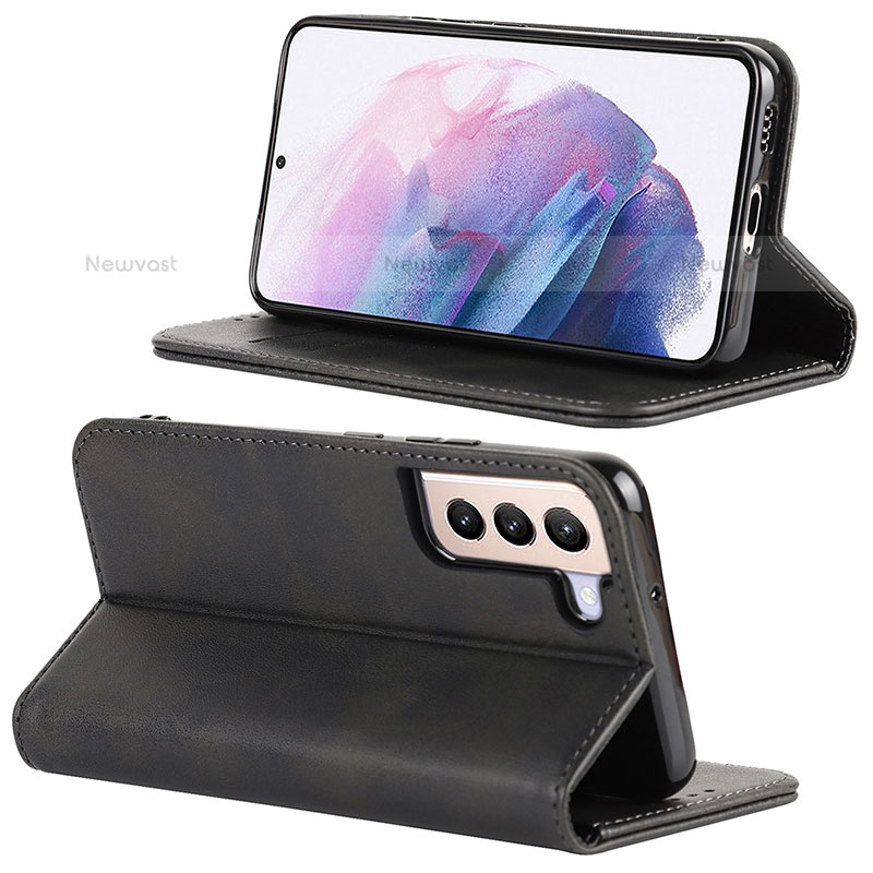 Leather Case Stands Flip Cover Holder T06D for Samsung Galaxy S21 5G