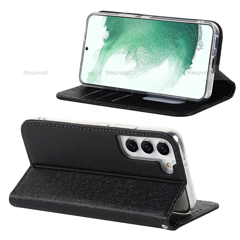 Leather Case Stands Flip Cover Holder T08D for Samsung Galaxy S21 FE 5G