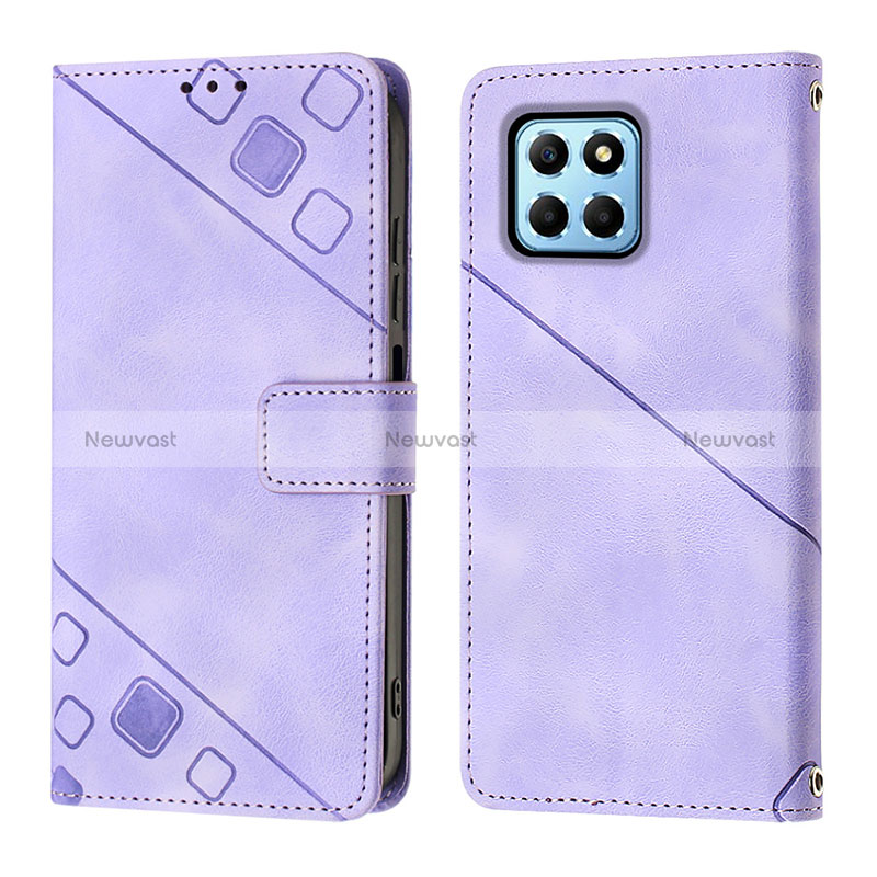 Leather Case Stands Flip Cover Holder Y01B for Huawei Honor 70 Lite 5G