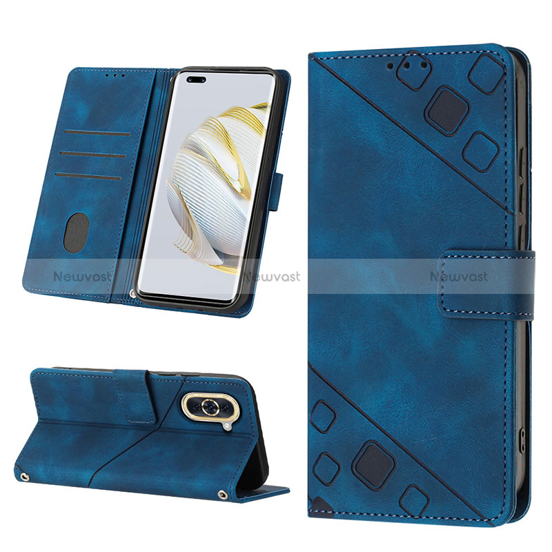 Leather Case Stands Flip Cover Holder Y01B for Huawei Nova 10 Pro
