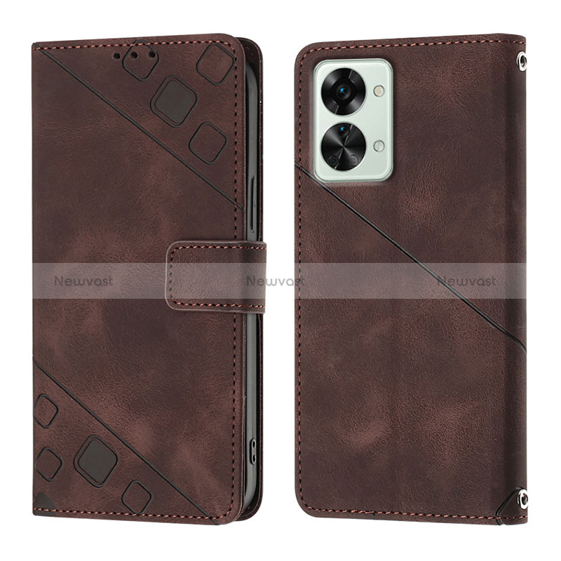 Leather Case Stands Flip Cover Holder Y01B for OnePlus Nord 2T 5G