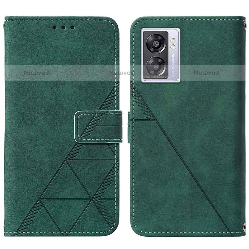 Leather Case Stands Flip Cover Holder Y01B for OnePlus Nord N300 5G Green
