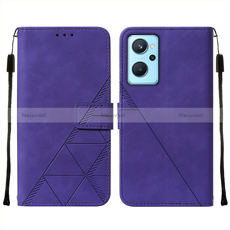 Leather Case Stands Flip Cover Holder Y01B for Oppo A96 4G