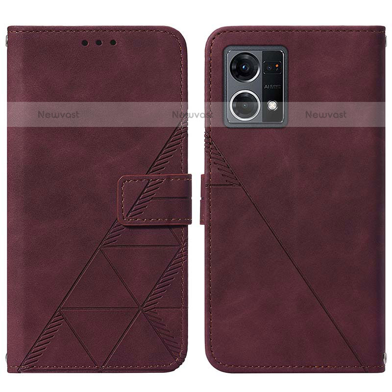 Leather Case Stands Flip Cover Holder Y01B for Oppo F21s Pro 4G