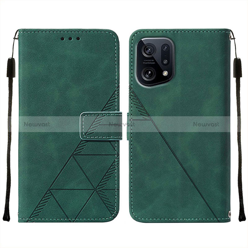 Leather Case Stands Flip Cover Holder Y01B for Oppo Find X5 5G
