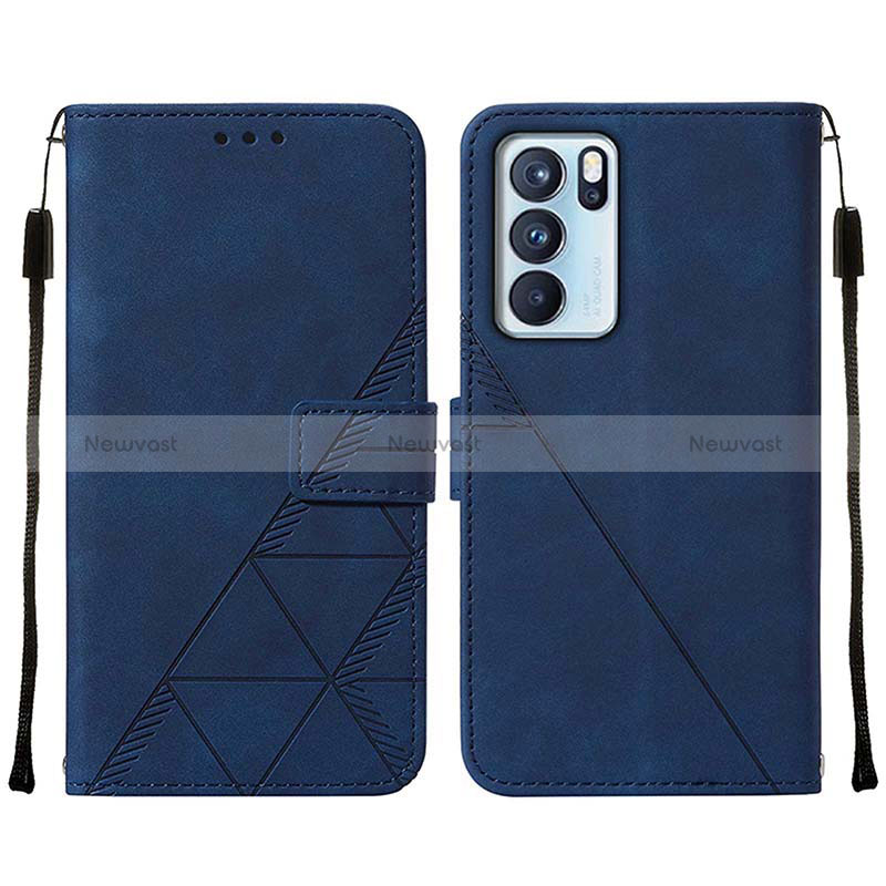 Leather Case Stands Flip Cover Holder Y01B for Oppo Reno6 Pro 5G India