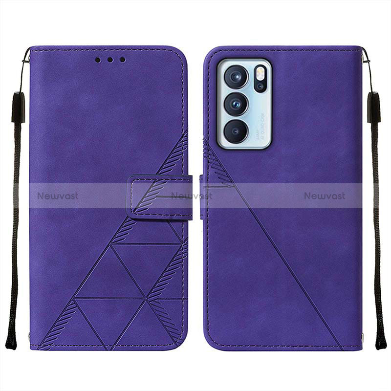 Leather Case Stands Flip Cover Holder Y01B for Oppo Reno6 Pro 5G India