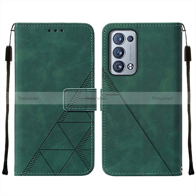 Leather Case Stands Flip Cover Holder Y01B for Oppo Reno6 Pro+ Plus 5G