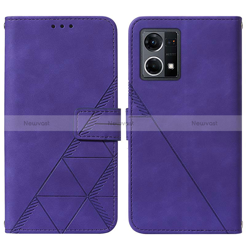 Leather Case Stands Flip Cover Holder Y01B for Oppo Reno7 4G