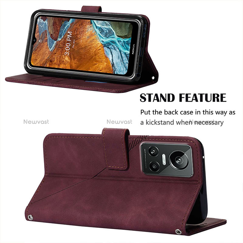 Leather Case Stands Flip Cover Holder Y01B for Realme GT Neo3 5G