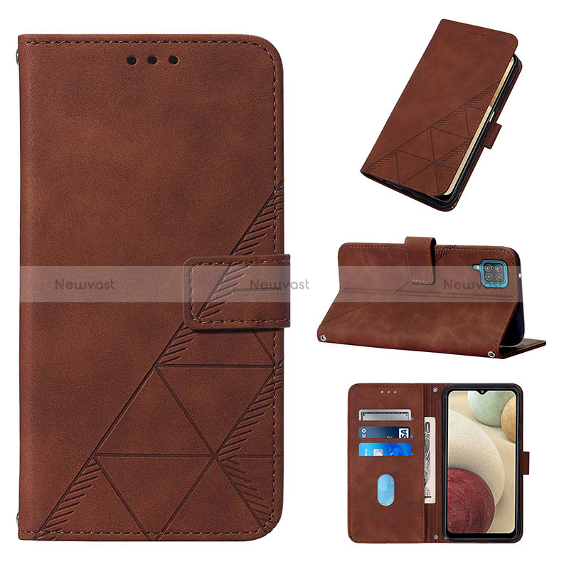 Leather Case Stands Flip Cover Holder Y01B for Samsung Galaxy A12 Nacho