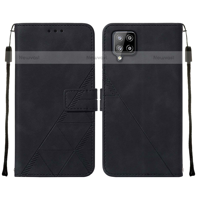 Leather Case Stands Flip Cover Holder Y01B for Samsung Galaxy A42 5G Black