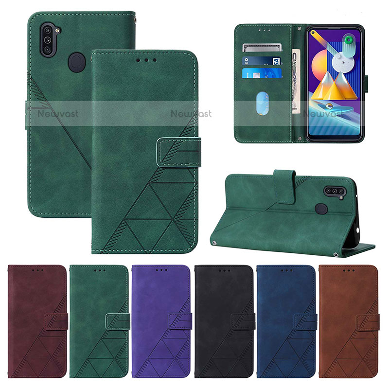 Leather Case Stands Flip Cover Holder Y01B for Samsung Galaxy M11