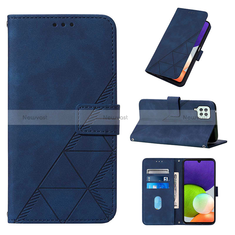 Leather Case Stands Flip Cover Holder Y01B for Samsung Galaxy M22 4G