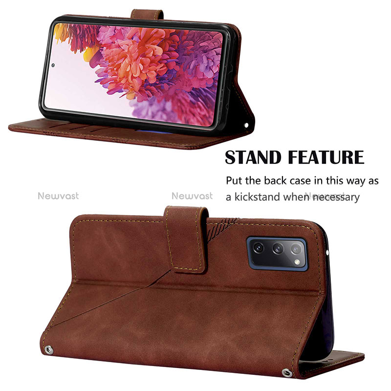 Leather Case Stands Flip Cover Holder Y01B for Samsung Galaxy S20 FE (2022) 5G