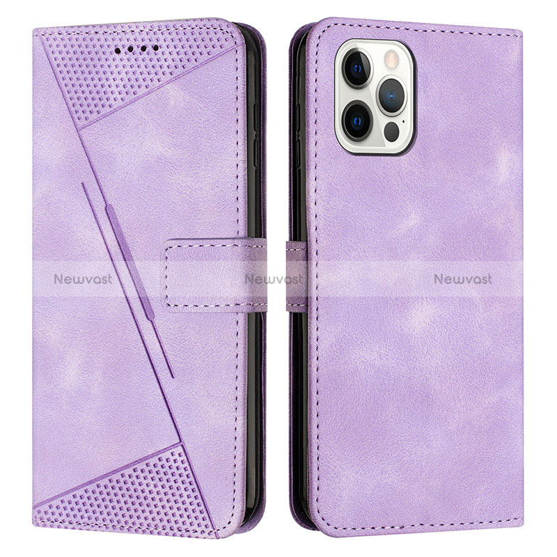 Leather Case Stands Flip Cover Holder Y01X for Apple iPhone 14 Pro Max Clove Purple