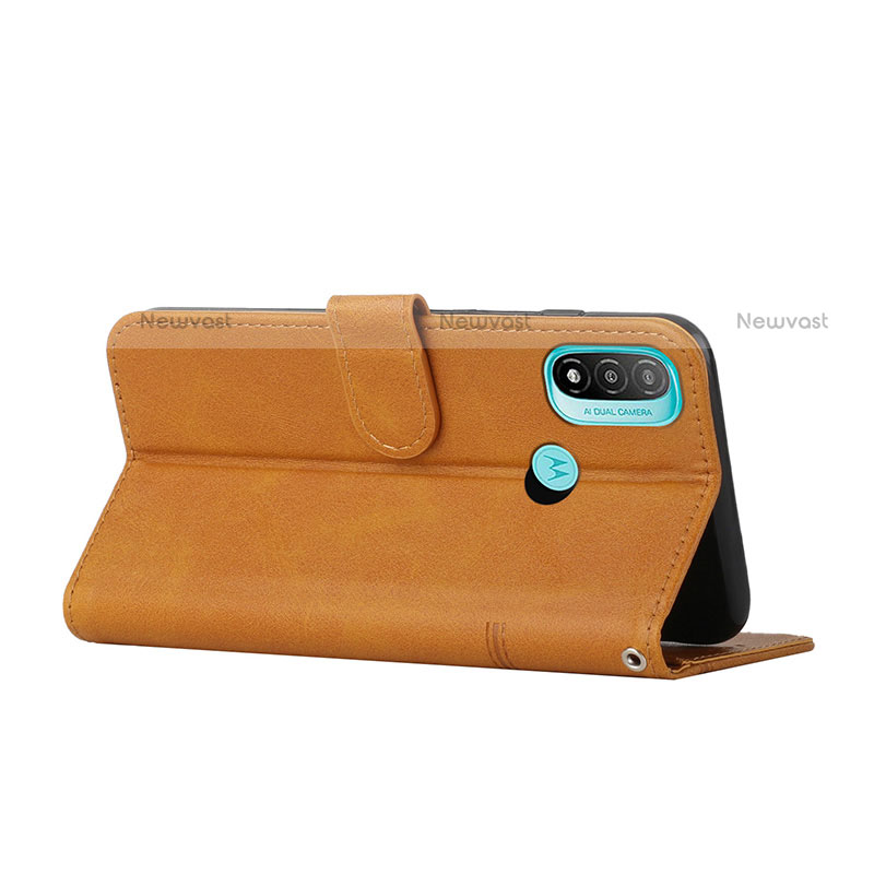 Leather Case Stands Flip Cover Holder Y01X for Motorola Moto E20