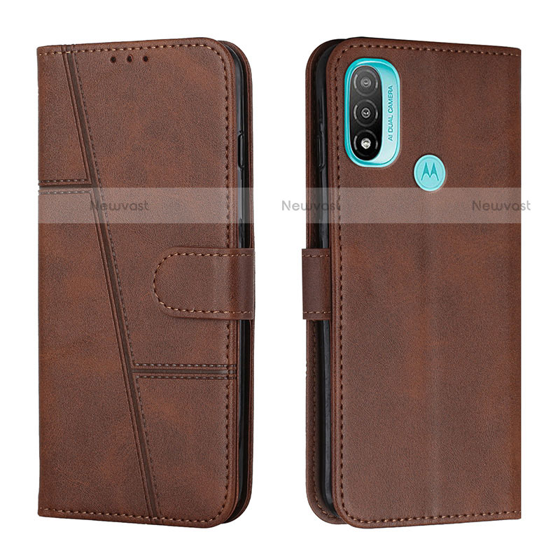 Leather Case Stands Flip Cover Holder Y01X for Motorola Moto E40