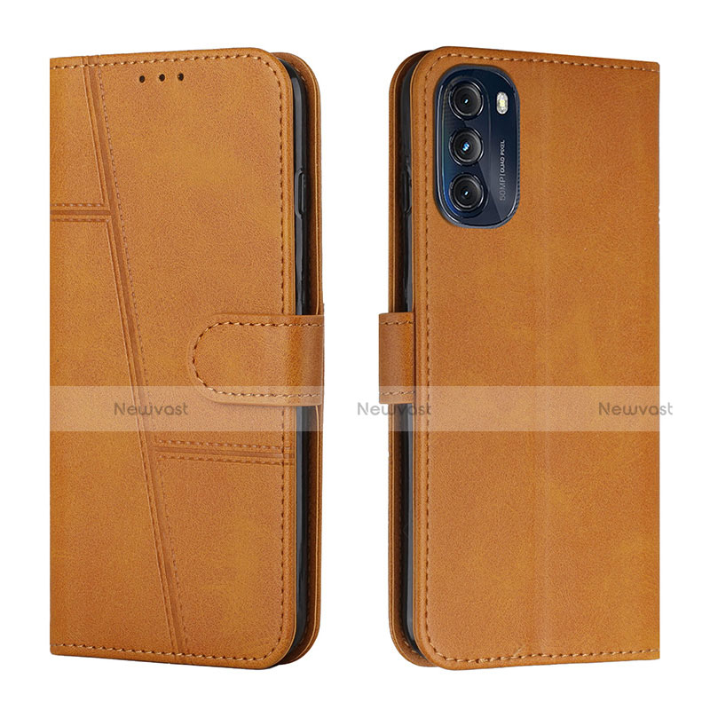 Leather Case Stands Flip Cover Holder Y01X for Motorola Moto G 5G (2022)