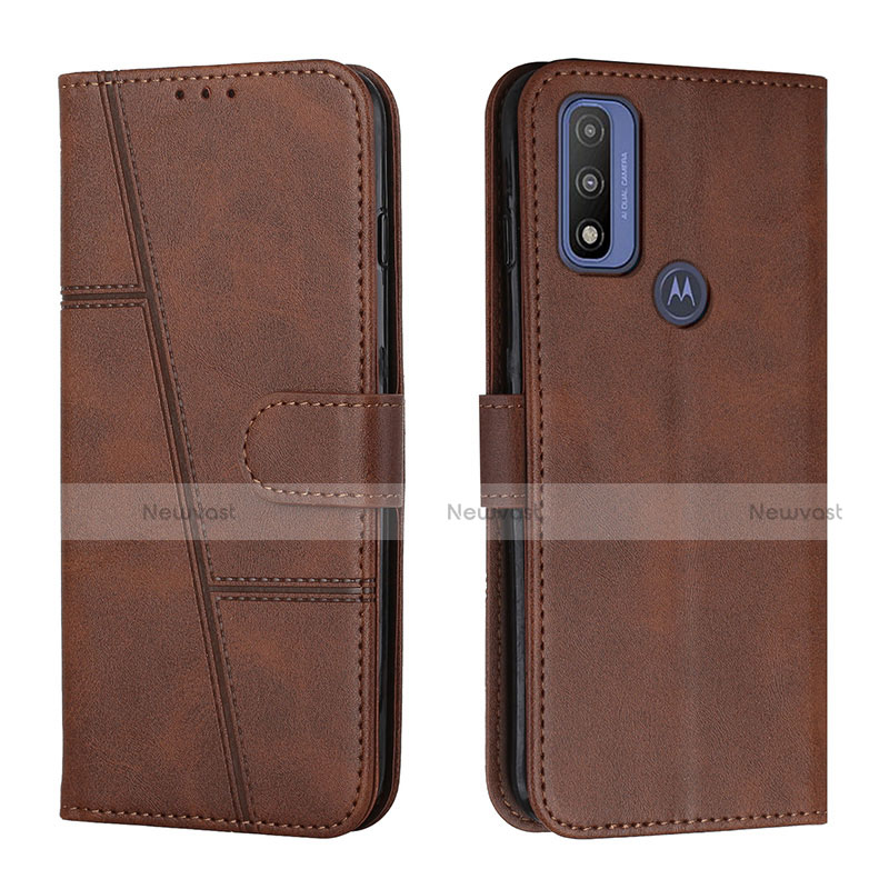 Leather Case Stands Flip Cover Holder Y01X for Motorola Moto G Pure