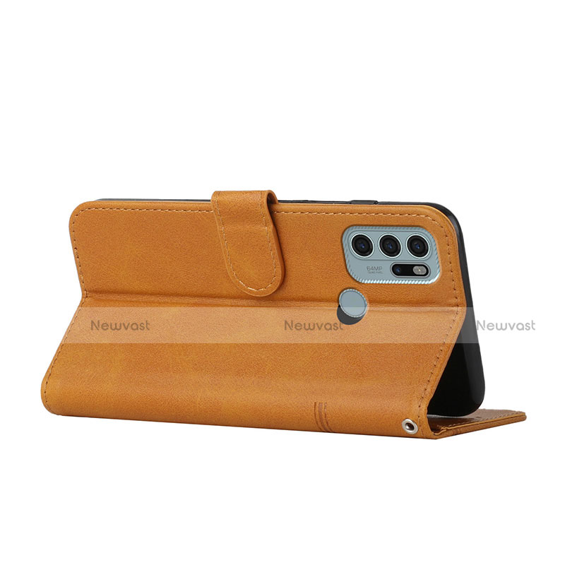 Leather Case Stands Flip Cover Holder Y01X for Motorola Moto G60s