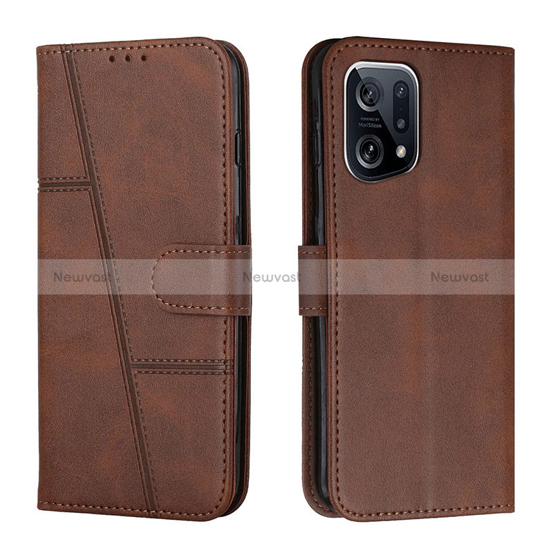 Leather Case Stands Flip Cover Holder Y01X for Oppo Find X5 5G