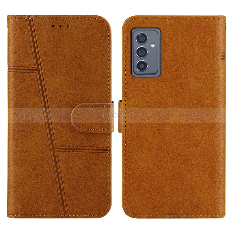 Leather Case Stands Flip Cover Holder Y01X for Samsung Galaxy A25 5G Light Brown