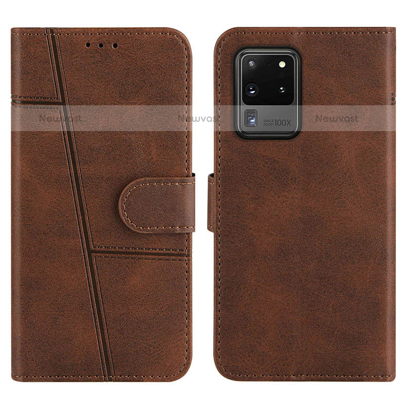 Leather Case Stands Flip Cover Holder Y01X for Samsung Galaxy S20 Ultra 5G