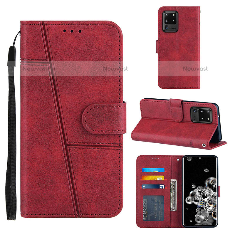 Leather Case Stands Flip Cover Holder Y01X for Samsung Galaxy S20 Ultra 5G