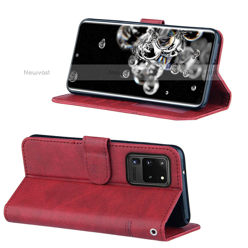 Leather Case Stands Flip Cover Holder Y01X for Samsung Galaxy S20 Ultra 5G