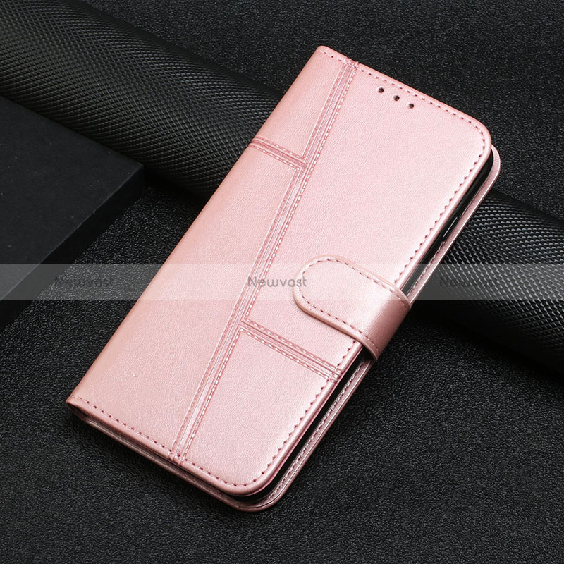 Leather Case Stands Flip Cover Holder Y01X for Xiaomi Mi 13 5G Rose Gold