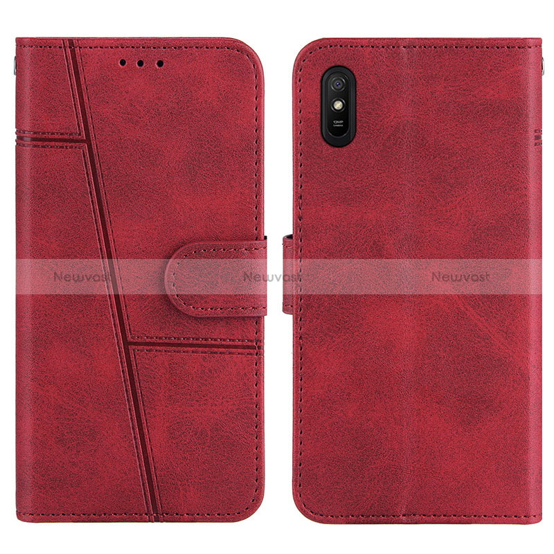 Leather Case Stands Flip Cover Holder Y01X for Xiaomi Redmi 9AT Red