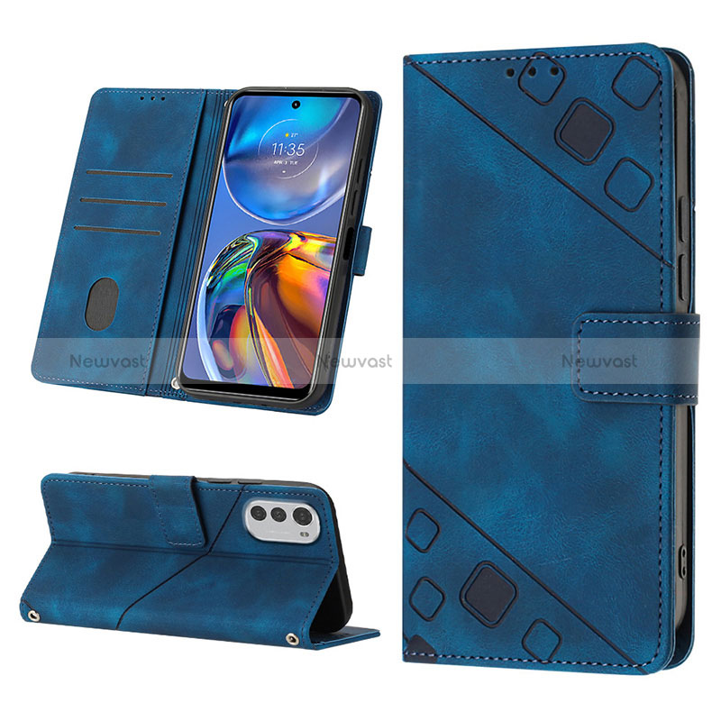 Leather Case Stands Flip Cover Holder Y02B for Motorola Moto E32