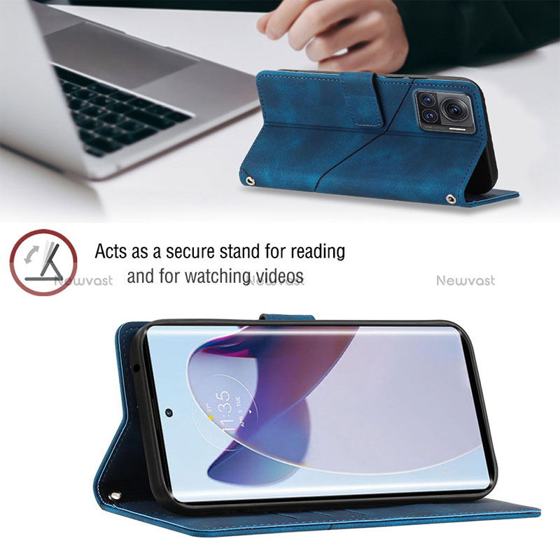 Leather Case Stands Flip Cover Holder Y02B for Motorola Moto Edge 30 Ultra 5G