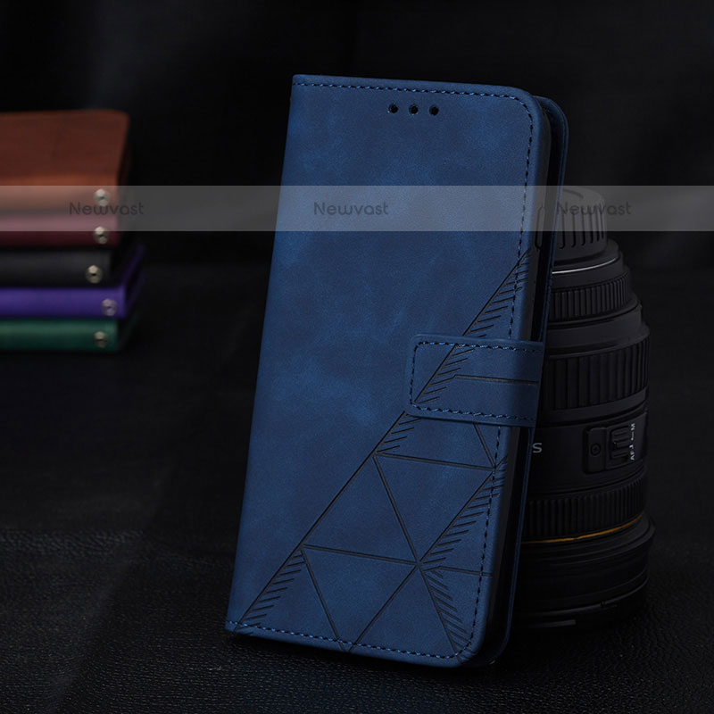 Leather Case Stands Flip Cover Holder Y02B for Samsung Galaxy A02s Blue