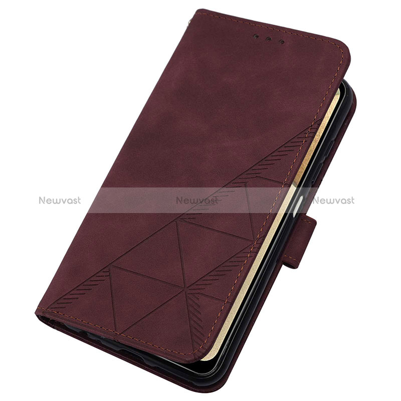 Leather Case Stands Flip Cover Holder Y02B for Samsung Galaxy A12 Nacho